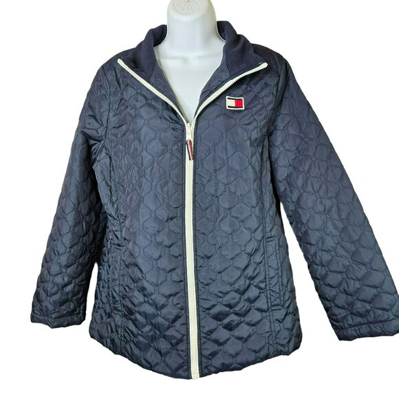 Tommy Hilfiger Womens Sz LG 3-in-1 Systems All Weather Jacket White Navy Coat - Picture 2 of 15